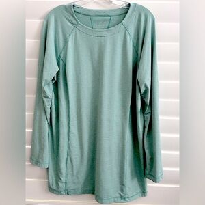 J Jill Fit Seafoam Heather Marled Tunic Long Sleeve Top Size L
